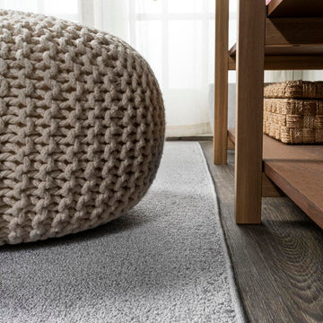 Haze Solid Low-pile Area Rug Light Gray